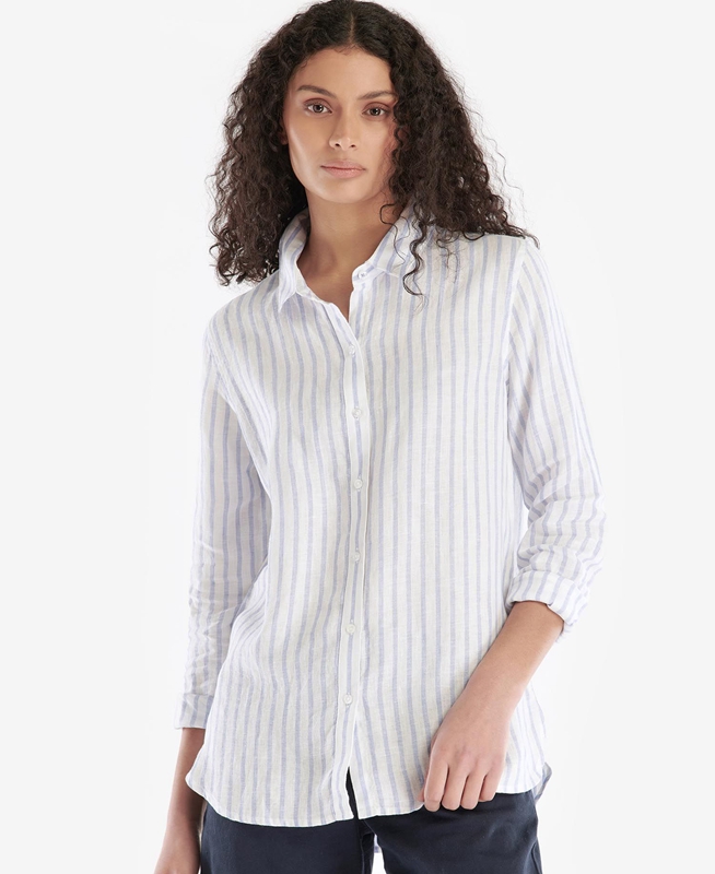 Camisas Barbour Marine Mujer Blancos | 512439-MJZ