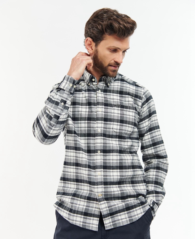 Camisas Barbour Stonewell Tailored Fit Hombre Grises | 315869-NGV