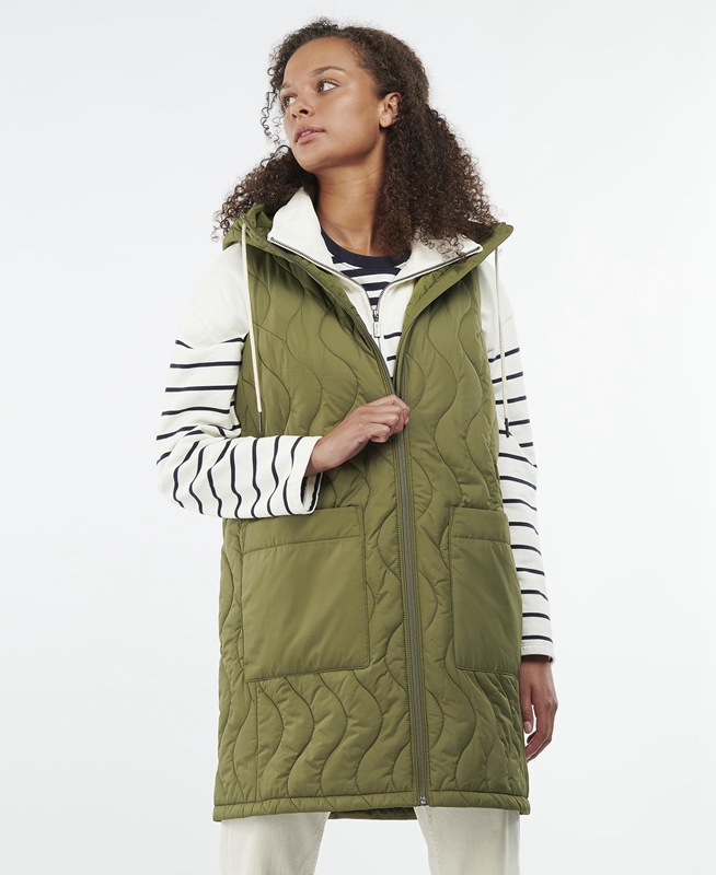 Chalecos Barbour Guilden Mujer Verdes | 562940-GHR