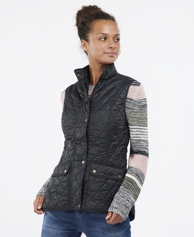 Chalecos Barbour Weste Otterburn Mujer Negros | 659830-UAJ