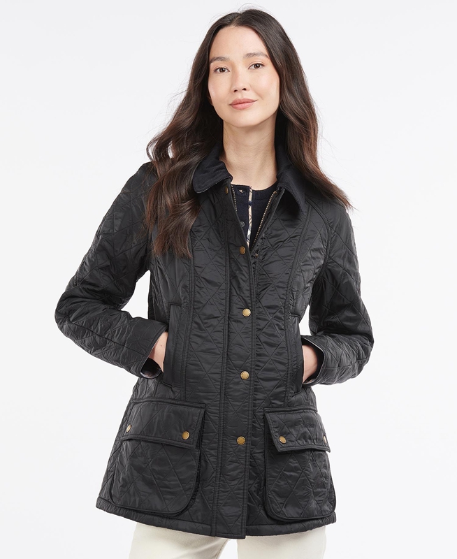 Chaqueta Acolchada Barbour Beadnell Polarquilt Mujer Negros | 213485-VWM