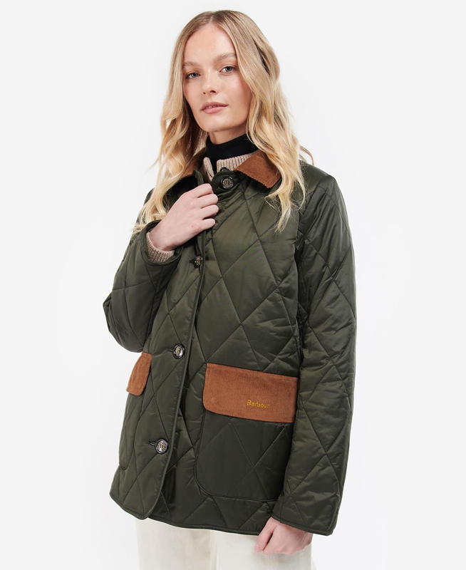 Chaqueta Acolchada Barbour Bragar Mujer Verde Oliva | 875104-LDX