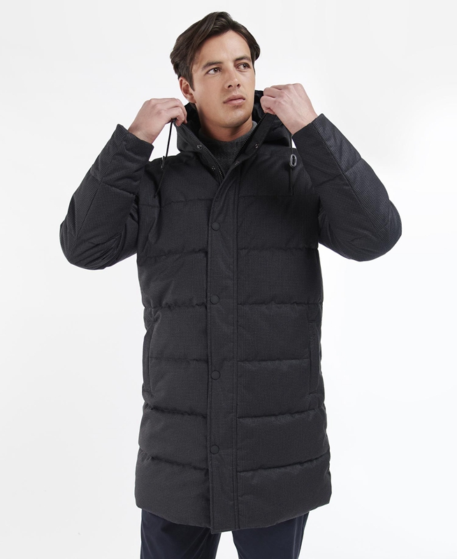 Chaqueta Acolchada Barbour Hoxley Baffle Hombre Negros | 578016-KQU