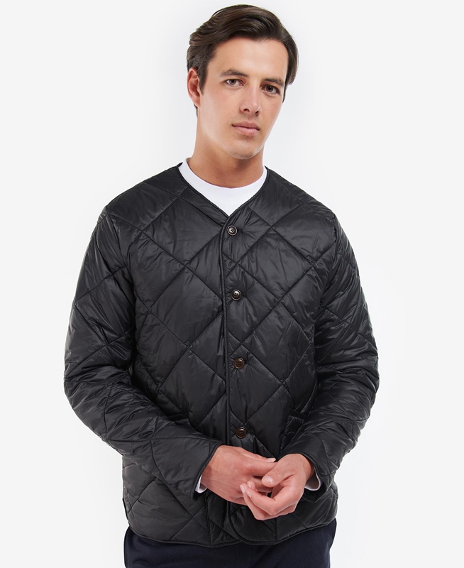 Chaqueta Acolchada Barbour Liddesdale Cardigan Hombre Negros | 948365-HIU