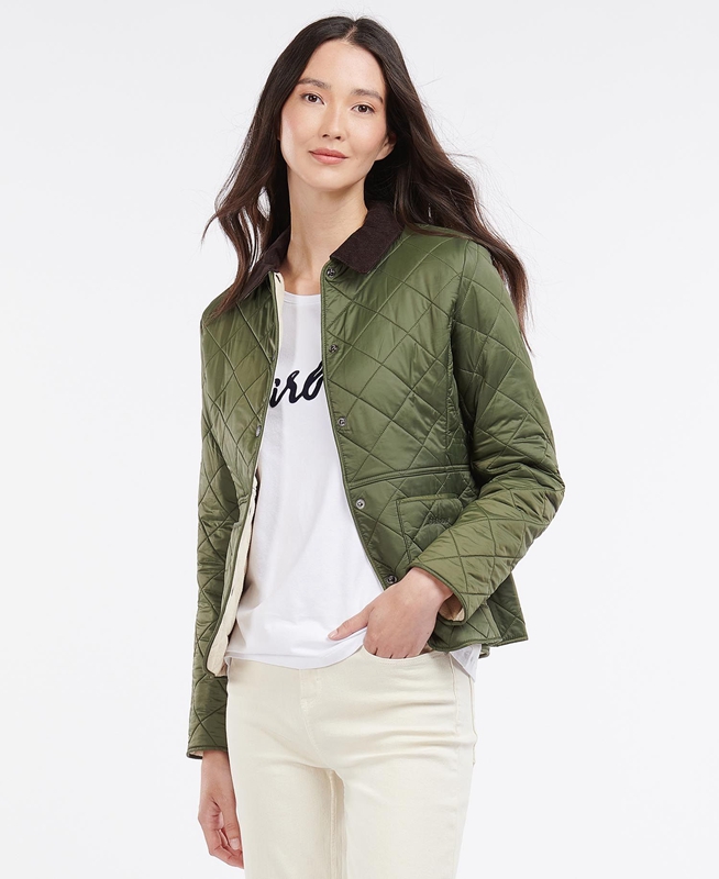 Chaqueta Acolchada Barbour Steppjacke Deveron Polarquilt Mujer Verdes | 823740-LHC