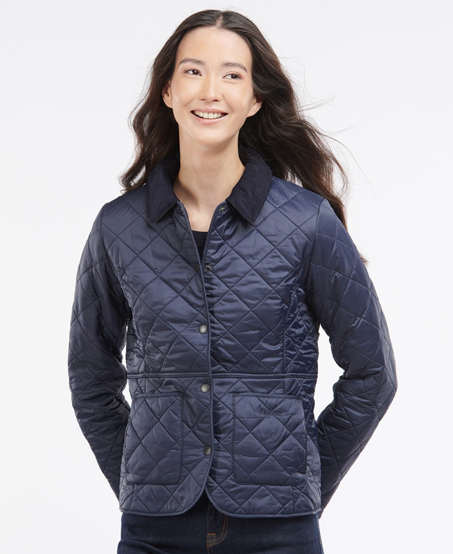 Chaqueta Acolchada Barbour Steppjacke Deveron Polarquilt Mujer Azules | 839276-KNT