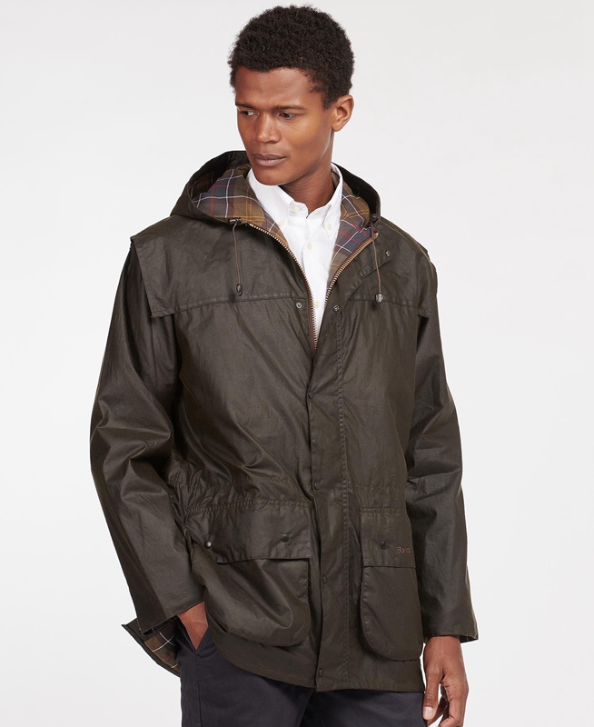 Chaqueta Encerada Barbour Classic Durham® Hombre Verde Oliva | 485673-ZPO