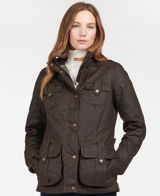 Chaqueta Encerada Barbour Invierno Defence Mujer Marrom | 681579-IEO