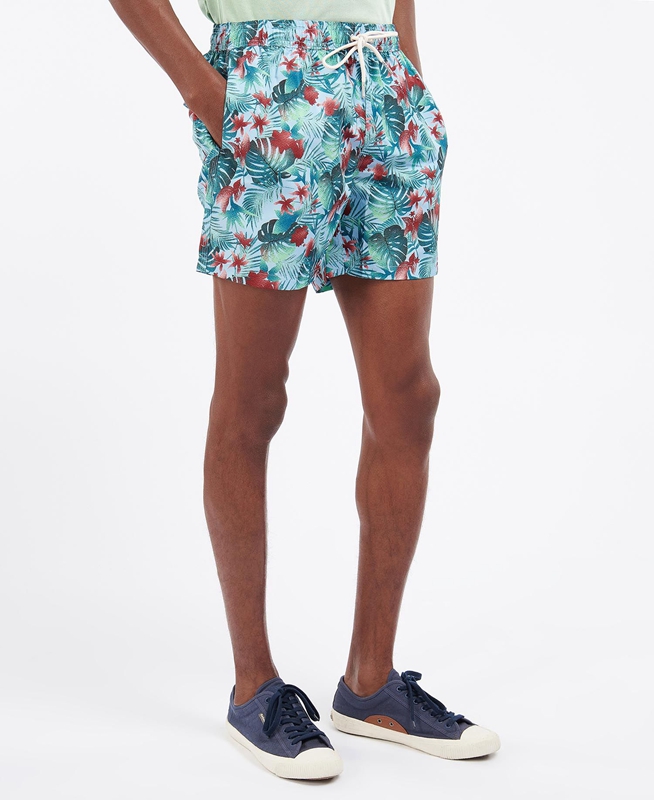 Pantalones Barbour Hawaiian Print Swim Hombre Azules | 214037-PSK