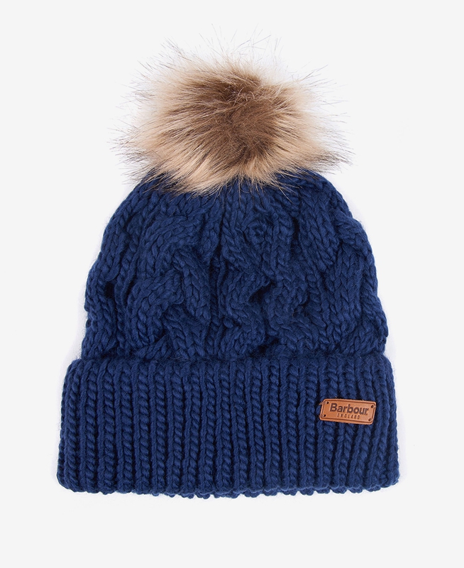 Sombreros Barbour Beanie Penshaw Cable Mujer Azules | 579204-AWY