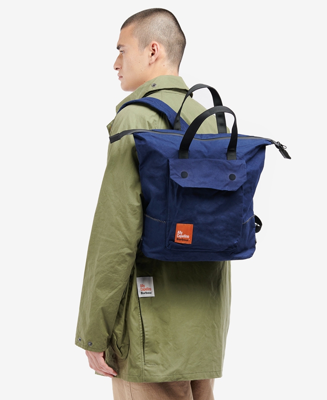 Bolsas Barbour x Ally Capellino Ben Backpack Hombre Azul Marino | 157623-XWJ