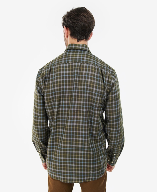 Camisas Barbour Coll Thermo Hombre Verde Oliva | 809632-AVW