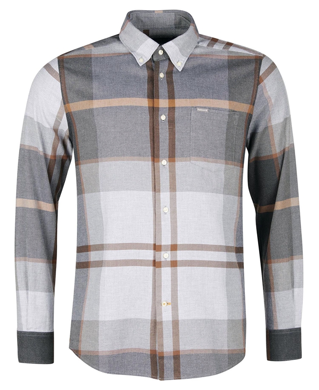 Camisas Barbour Dunoon Taillored Hombre Grises | 869230-RXF