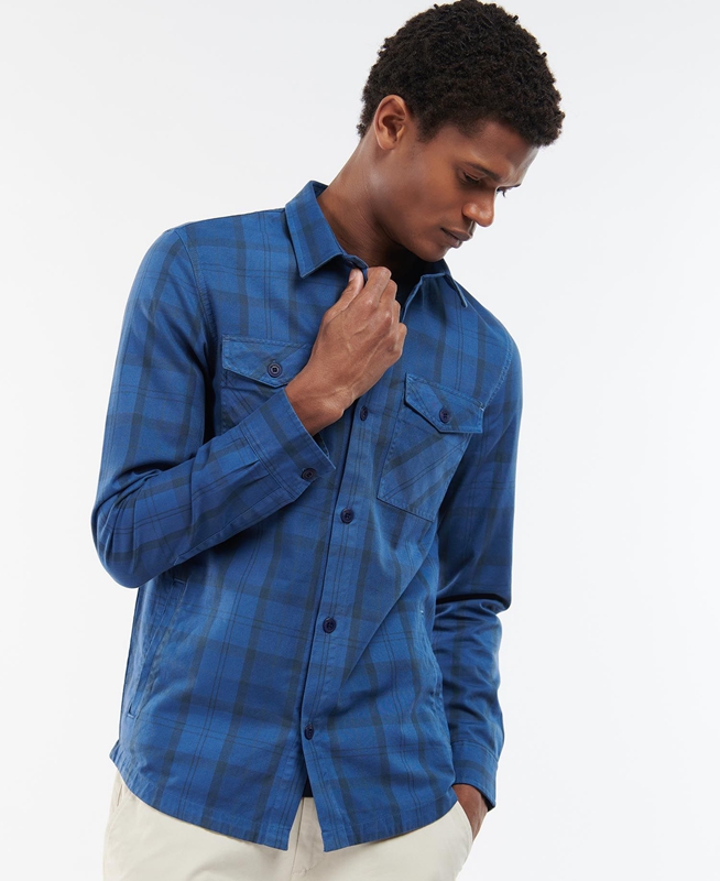 Camisas Barbour Overdyed Cannich Overshirt Hombre Azules | 850432-EKA