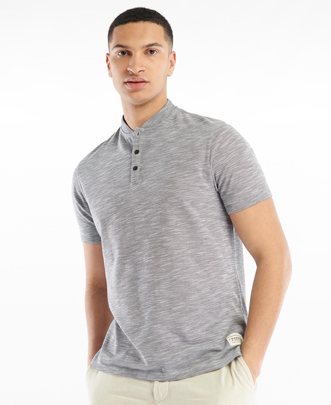 Camiseta Barbour Belgrave Deporte Neck Hombre Grises | 264715-GXJ