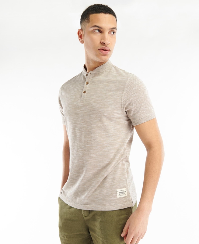 Camiseta Barbour Belgrave Deporte Neck Hombre Grises | 814367-VYC