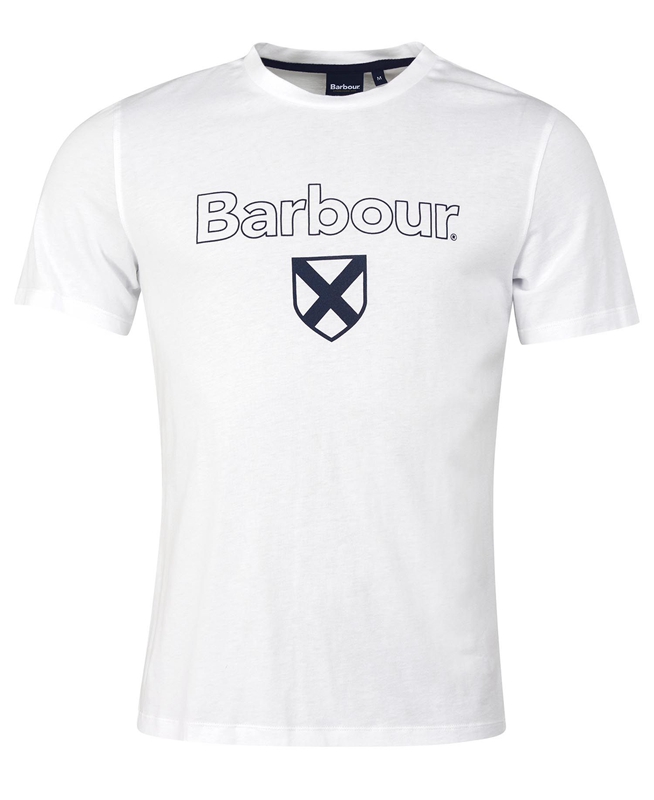 Camiseta Barbour Cameron Hombre Blancos | 765493-WFY