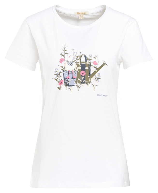 Camiseta Barbour Melrose Mujer Blancos | 152309-RNS