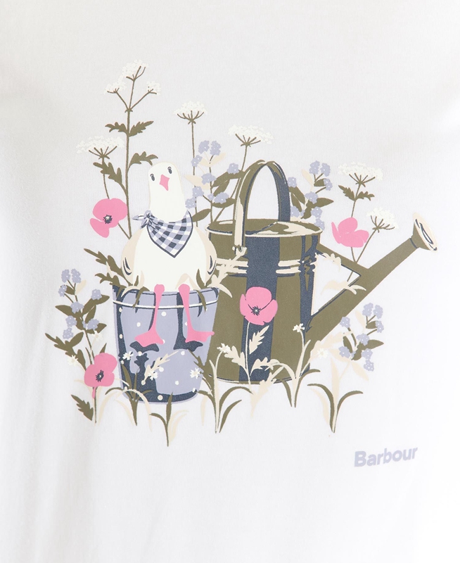 Camiseta Barbour Melrose Mujer Blancos | 152309-RNS