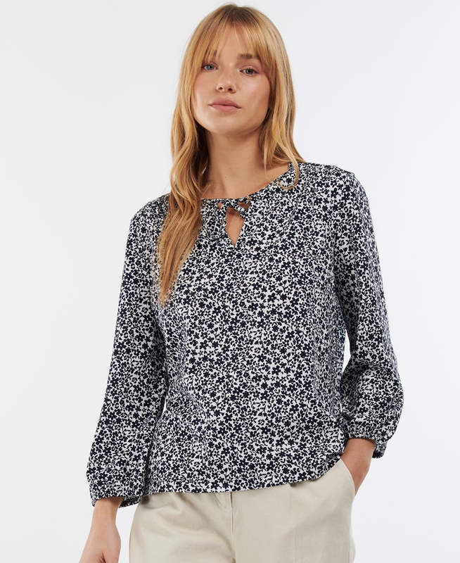 Camiseta Barbour Seaholly Top Mujer Blancos | 845312-EYZ