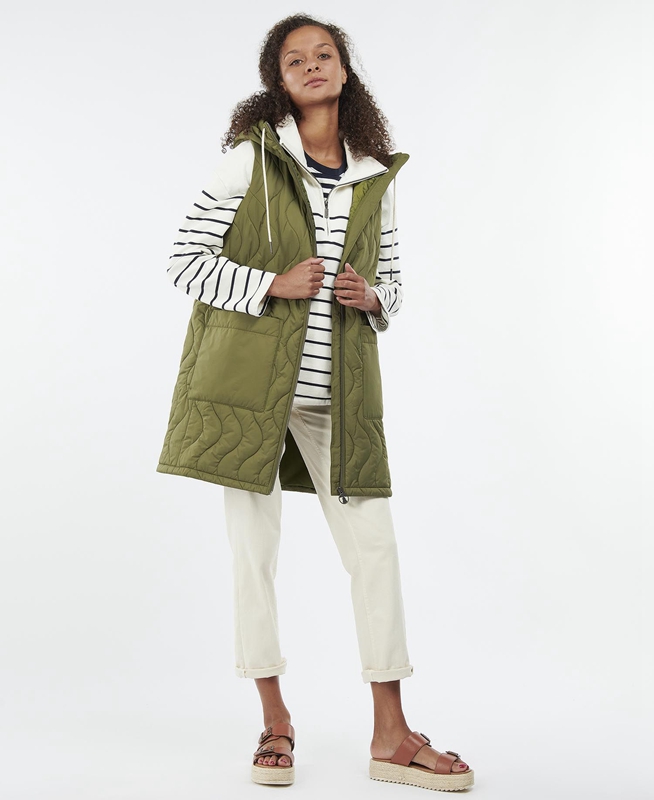 Chalecos Barbour Guilden Mujer Verdes | 562940-GHR