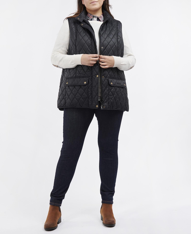 Chalecos Barbour Plus Otterburn Mujer Negros | 582973-GTQ