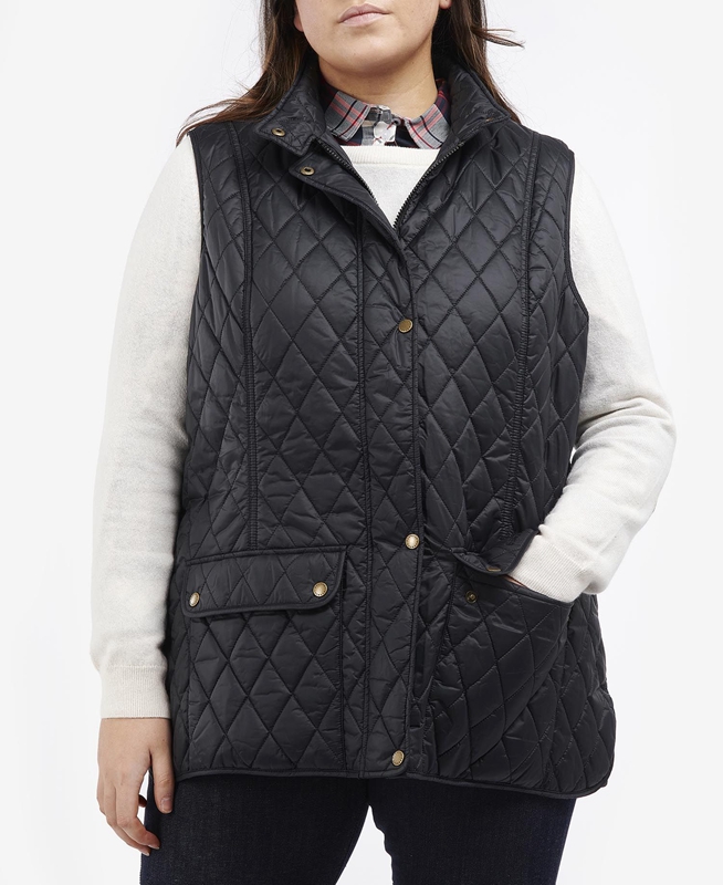 Chalecos Barbour Plus Otterburn Mujer Negros | 582973-GTQ