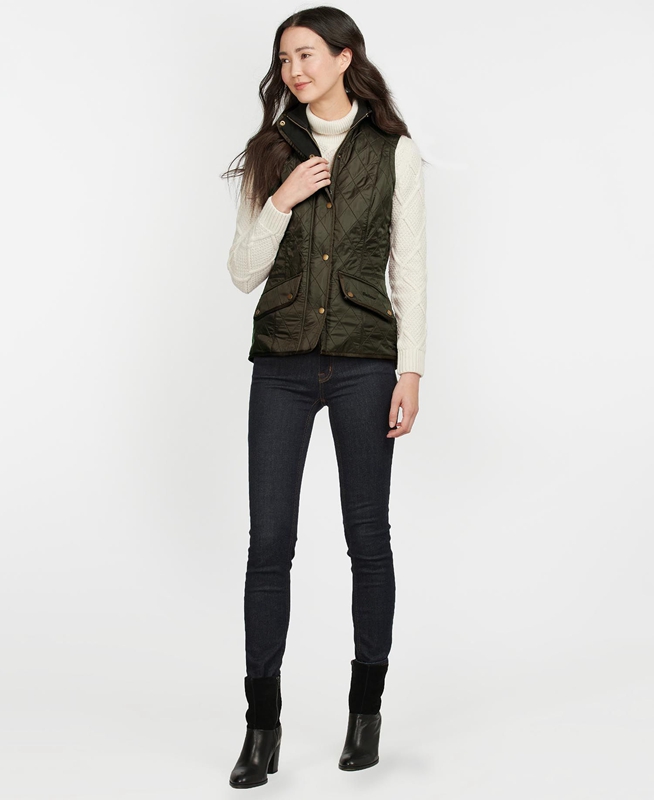 Chalecos Barbour Weste Cavalry Mujer Verdes | 217896-TAO