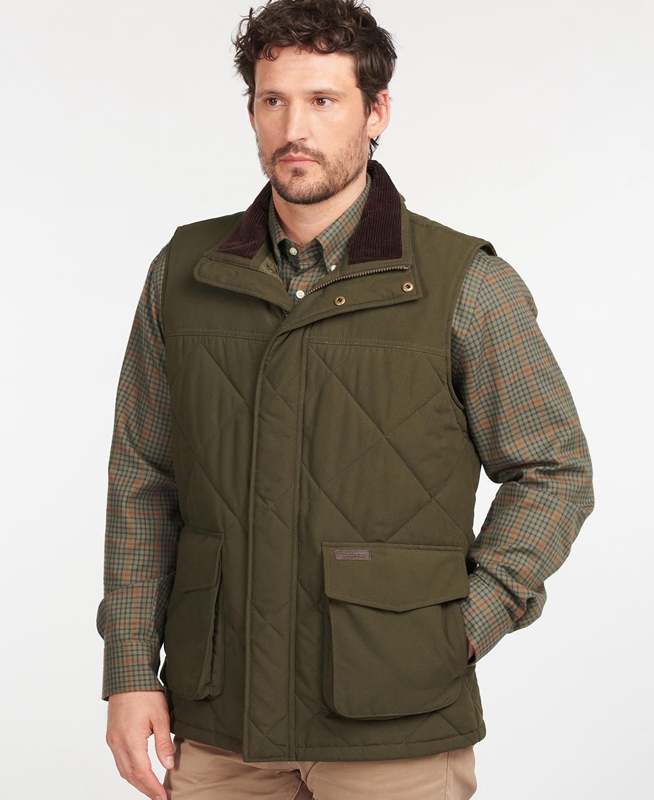 Chalecos Barbour Winterdale Hombre Verde Oliva | 298150-GWC