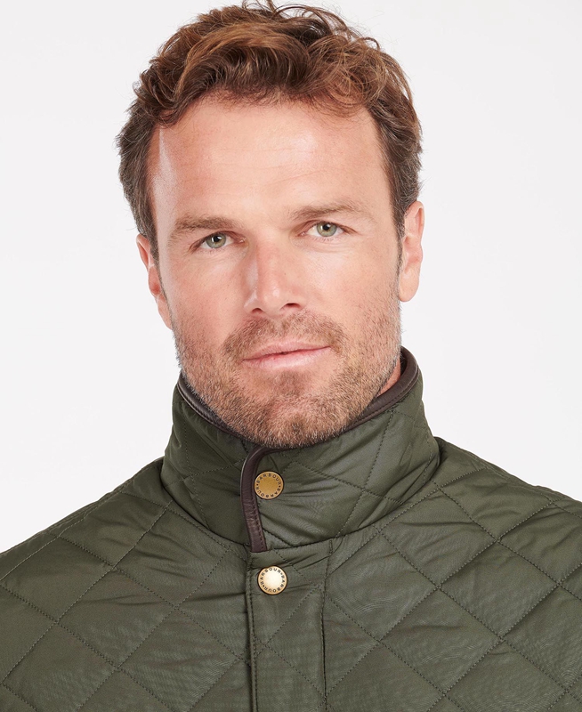 Chaqueta Acolchada Barbour Devon Hombre Verdes | 218043-FTQ