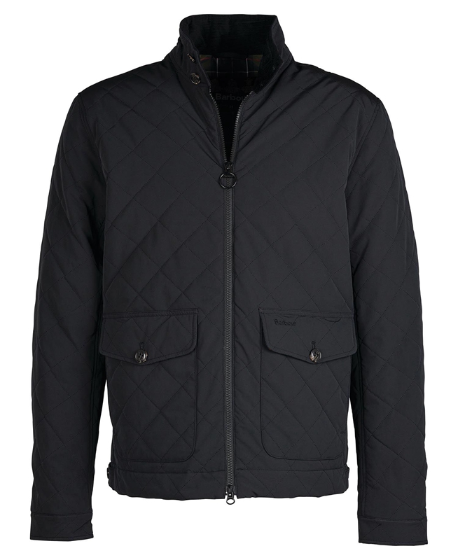 Chaqueta Acolchada Barbour Hitchen Hombre Negros | 136874-QNZ