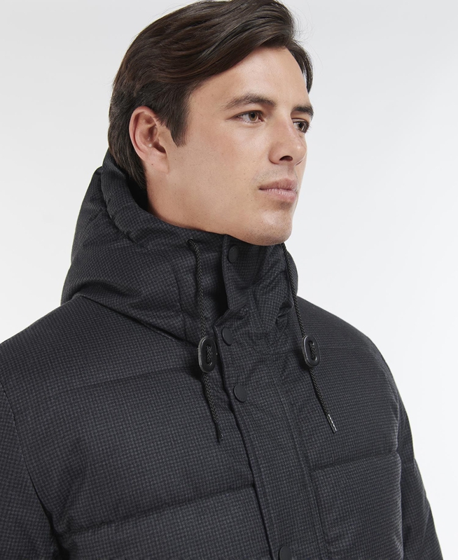 Chaqueta Acolchada Barbour Hoxley Baffle Hombre Negros | 578016-KQU