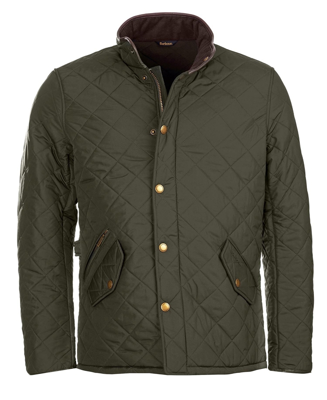 Chaqueta Acolchada Barbour Powell Hombre Verde Oliva | 327801-UAW