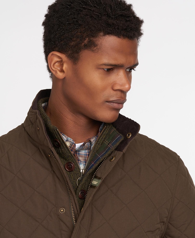 Chaqueta Acolchada Barbour Shoveler Hombre Verdes | 715346-RSU