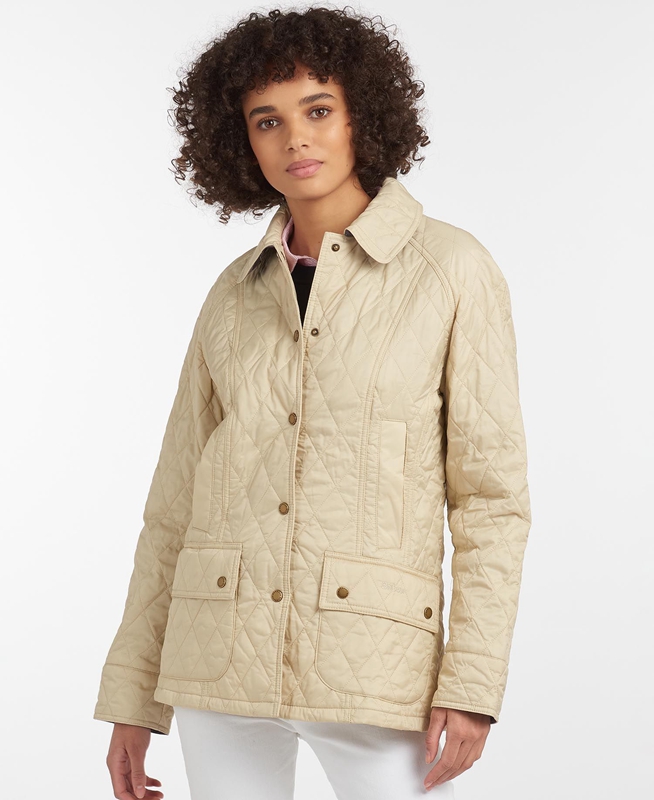 Chaqueta Acolchada Barbour Summer Beadnell Mujer Creme | 507921-SXI