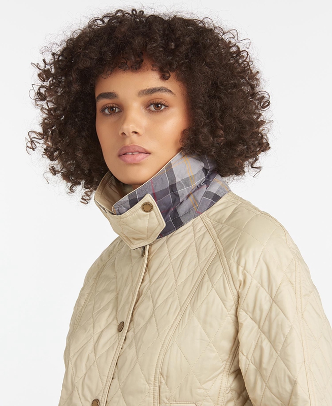 Chaqueta Acolchada Barbour Summer Beadnell Mujer Creme | 507921-SXI