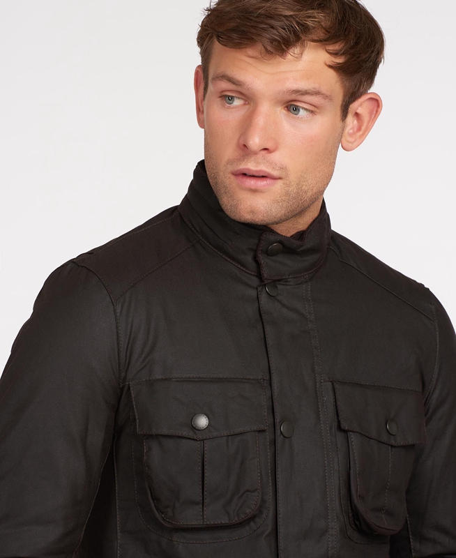 Chaqueta Encerada Barbour Corbridge Hombre Negros | 052738-LEW