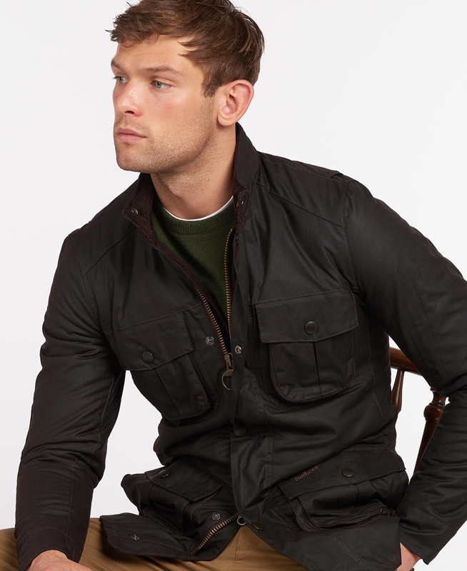 Chaqueta Encerada Barbour Corbridge Hombre Negros | 052738-LEW