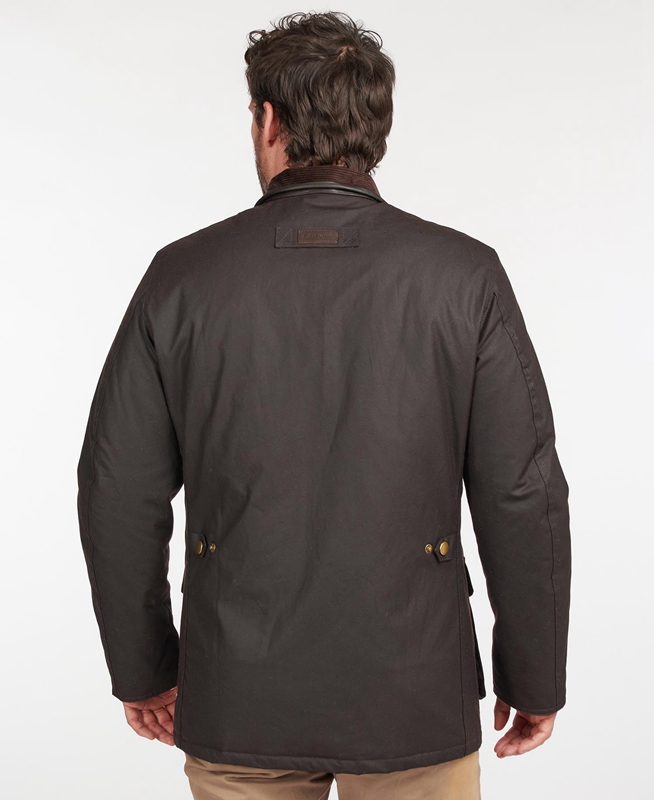 Chaqueta Encerada Barbour Hereford Hombre Marrom | 192563-ZWU