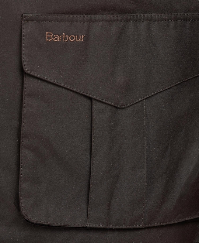 Chaqueta Encerada Barbour Hereford Hombre Marrom | 192563-ZWU