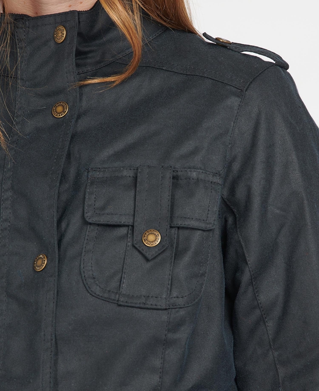 Chaqueta Encerada Barbour Invierno Defence Mujer Azules | 012963-HPD