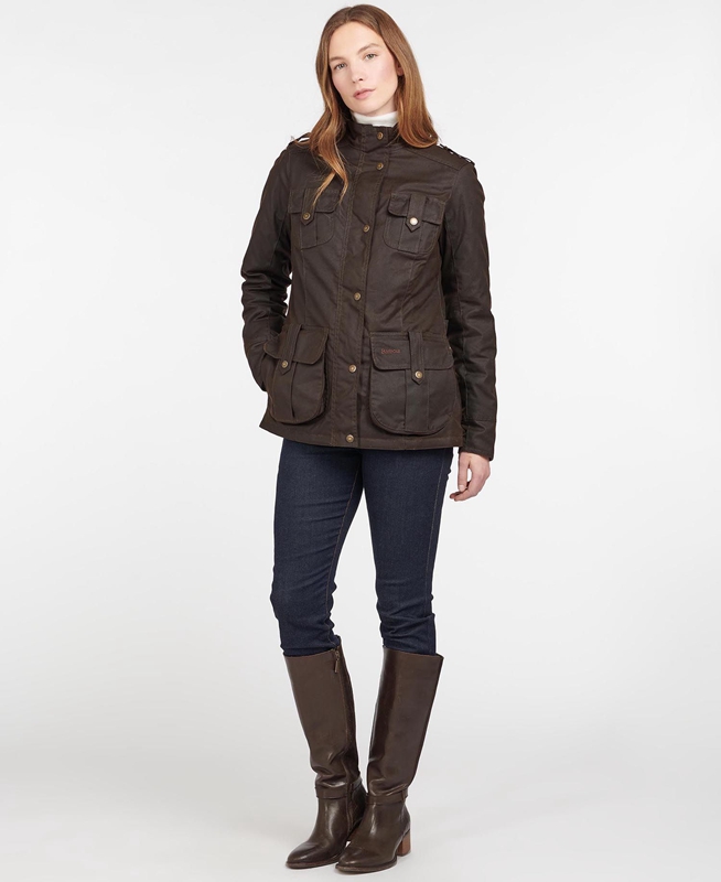 Chaqueta Encerada Barbour Invierno Defence Mujer Marrom | 681579-IEO