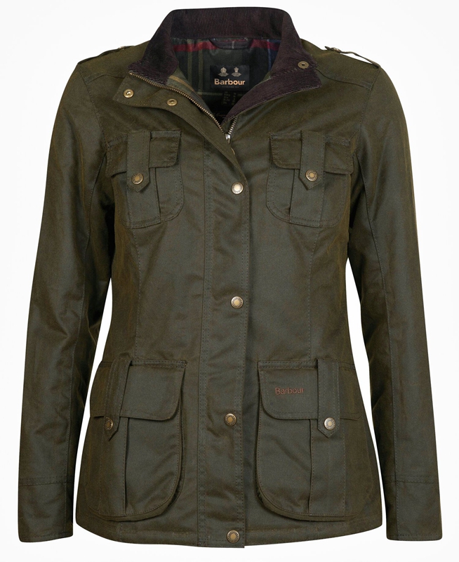 Chaqueta Encerada Barbour Invierno Defence Mujer Verdes | 758120-PTK