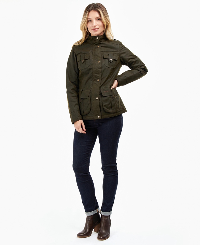 Chaqueta Encerada Barbour Invierno Defence Mujer Verdes | 758120-PTK