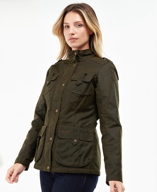 Chaqueta Encerada Barbour Invierno Defence Mujer Verdes | 758120-PTK