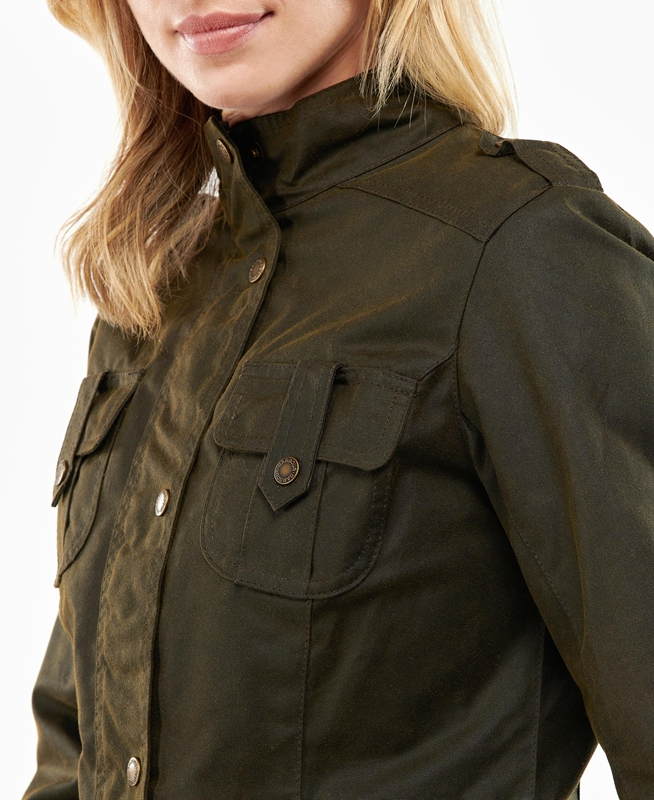 Chaqueta Encerada Barbour Invierno Defence Mujer Verdes | 758120-PTK