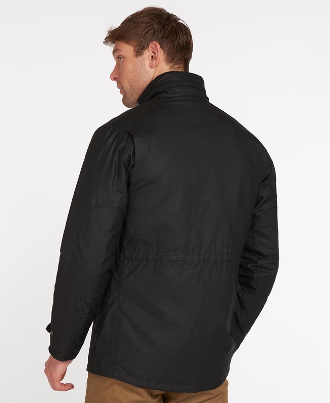 Chaqueta Encerada Barbour Sapper Hombre Negros | 584362-ZVE