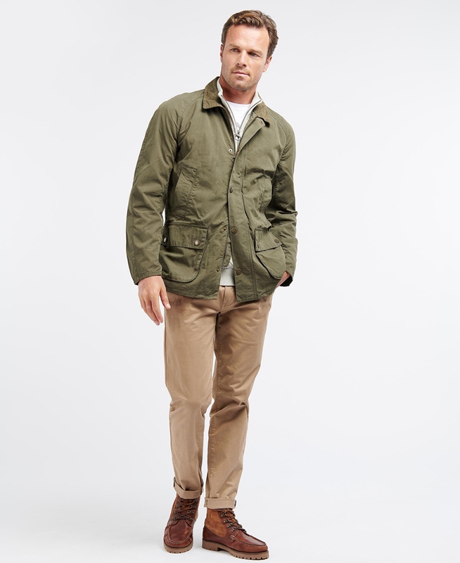 Chaquetas Casuales Barbour Ashby Hombre Verde Oliva | 129048-OKN