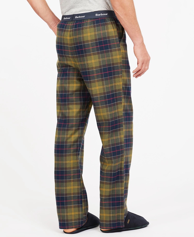 Pantalones Barbour Hose Glenn Tartan Hombre Verde Oliva | 923865-QWO