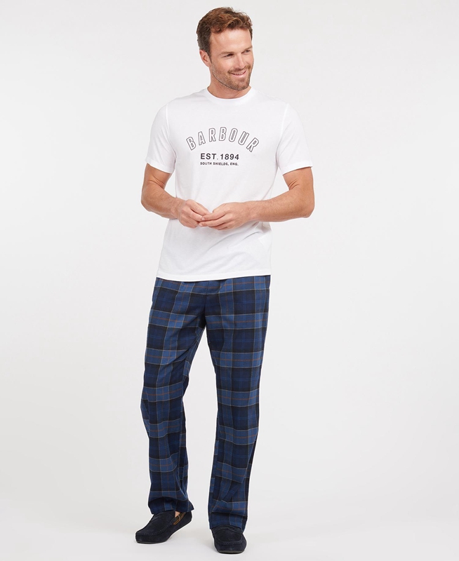 Pantalones Barbour Hose Glenn Tartan Hombre Azul Marino | 931650-VUI